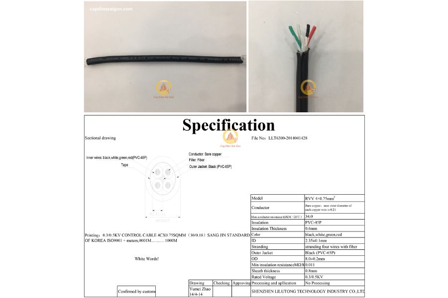 Cáp Điều Khiển Sangjin 4 Core x 1,25 mm² (Sangjin RVV 4x1,25mm²): Giải Pháp Tối Ưu Cho Hệ Thống Điều Khiển Công Nghiệp