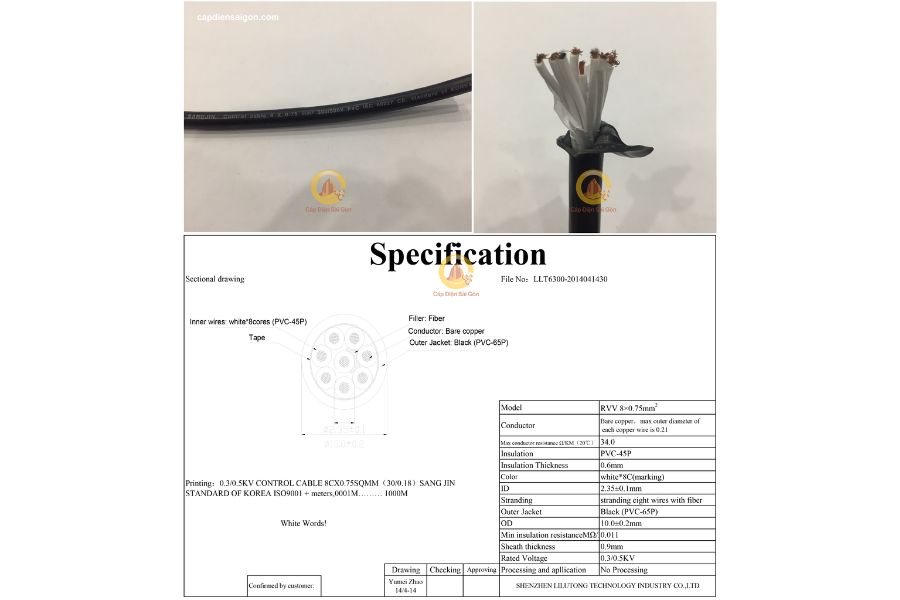 Cáp Điều Khiển Sangjin Không Lưới 8 Core x 1,25 mm² (Sangjin RVV 8x1,25mm²): Lựa Chọn Hoàn Hảo Cho Hệ Thống Điều Khiển Hiện Đại
